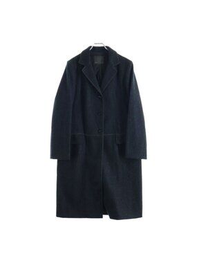 Fendi Wool Chesterfield Long Coat Black 44